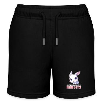Hasen Hase - Kinder Organic Joggingshorts Mini Bolter von Stanley/Stella - Schwarz - Vorne
