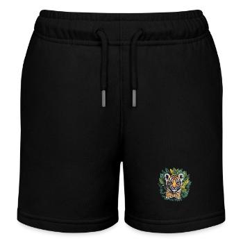 Tigerjunges im Dschungel - Kinder Organic Joggingshorts Mini Bolter von Stanley/Stella - Schwarz - Vorne