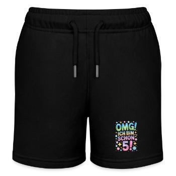 5. Geburtstag Mädchen OMG Ich Bin Schon 5 Jahre - Kinder Organic Joggingshorts Mini Bolter von Stanley/Stella - Schwarz - Vorne