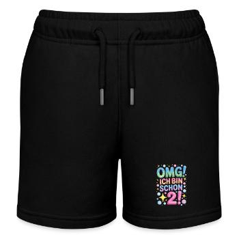 2. Geburtstag Mädchen OMG Ich Bin Schon 2 Jahre - Kinder Organic Joggingshorts Mini Bolter von Stanley/Stella - Schwarz - Vorne
