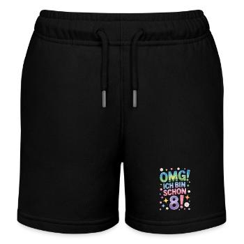 8. Geburtstag Mädchen OMG Ich Bin Schon 8 Jahre - Kinder Organic Joggingshorts Mini Bolter von Stanley/Stella - Schwarz - Vorne