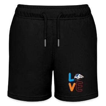 LOVE TRAIN TRAIN - Kids Organic Sweat Shorts by Stanley/Stella - black - Front