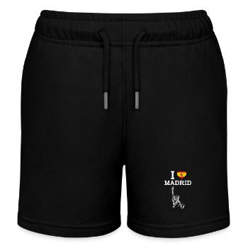 Ich liebe Madrid Herz Flagge Spanien Freiheitsstatue - Kinder Organic Joggingshorts Mini Bolter von Stanley/Stella - Schwarz - Vorne