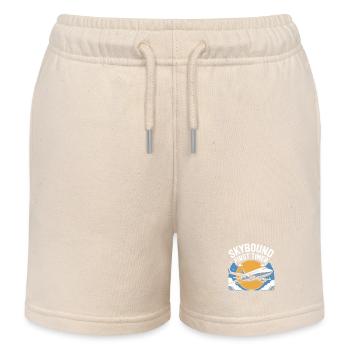 First time flying Travel Memory Sky - Kids Organic Sweat Shorts by Stanley/Stella - soft Ecru - Front