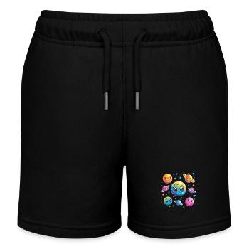 Süße Planeten im All - Kinder Organic Joggingshorts Mini Bolter von Stanley/Stella - Schwarz - Vorne