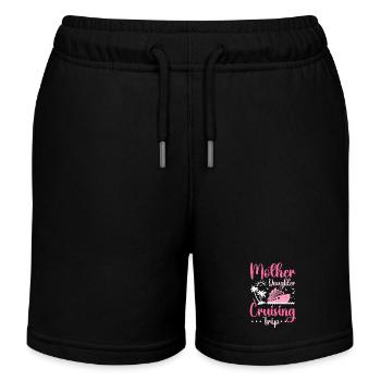 Mutter Tochter Kreuzfahrt Urlaub Abenteuer - Kinder Organic Joggingshorts Mini Bolter von Stanley/Stella - Schwarz - Vorne