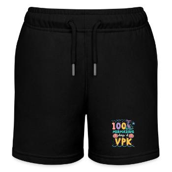 100 Fascinating Days Vpk - Kids Organic Sweat Shorts by Stanley/Stella - black - Front