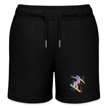 Snowboarder Snowboarding Snowboard - Short de jogging enfant bio Stanley/Stella - noir - Devant