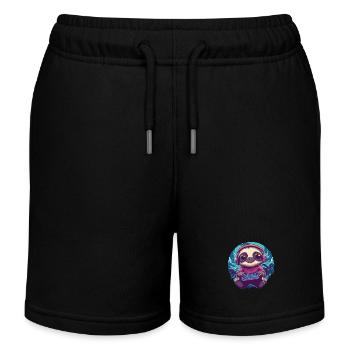 Gamer Faultier Chillmodus - Kinder Organic Joggingshorts Mini Bolter von Stanley/Stella - Schwarz - Vorne