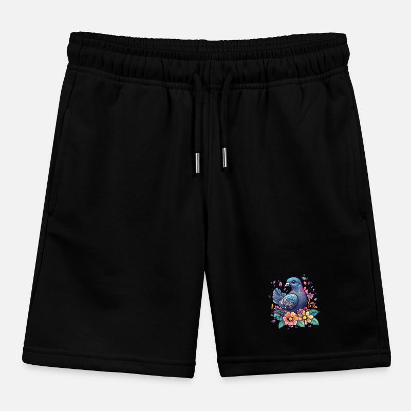 Bunte Taube mit Blumen Kinder Organic Joggingshorts Mini Bolter von Stanley/Stella