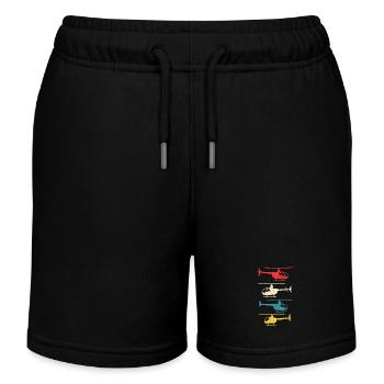 Retro Helikopter - Kinder Organic Joggingshorts Mini Bolter von Stanley/Stella - Schwarz - Vorne