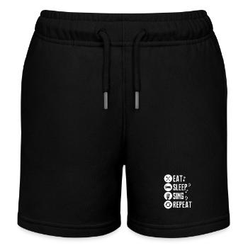 Eat Sleep Sing Repeat Singing Singer - Kinder Organic Joggingshorts Mini Bolter von Stanley/Stella - Schwarz - Vorne