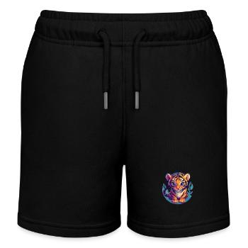 Süßer Tiger mit großen Augen - Kinder Organic Joggingshorts Mini Bolter von Stanley/Stella - Schwarz - Vorne