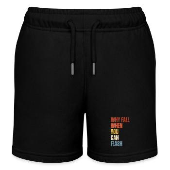 Warum Stürzen, Wenn Man Blitzen Kann Boulderer - Kinder Organic Joggingshorts Mini Bolter von Stanley/Stella - Schwarz - Vorne