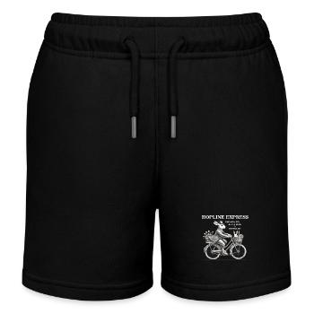 Easter Retro HOPLINE EXPRESS Bunny Hugs Vintage - Kids Organic Sweat Shorts by Stanley/Stella - black - Front