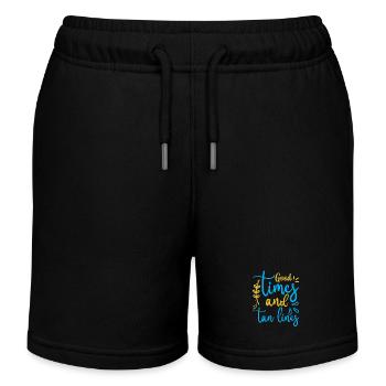 Good Times Tan Lines - Kids Organic Sweat Shorts by Stanley/Stella - black - Front