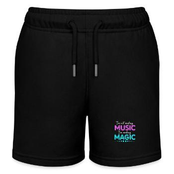 DJ Djing Label Keyboard - Kids Organic Sweat Shorts by Stanley/Stella - black - Front