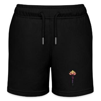 Flüstere Namaste anmutig und ehre das geteilte Licht - Kinder Organic Joggingshorts Mini Bolter von Stanley/Stella - Schwarz - Vorne