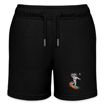 Astronaut Rollschuhlaufen - Kinder Organic Joggingshorts Mini Bolter von Stanley/Stella - Schwarz - Vorne