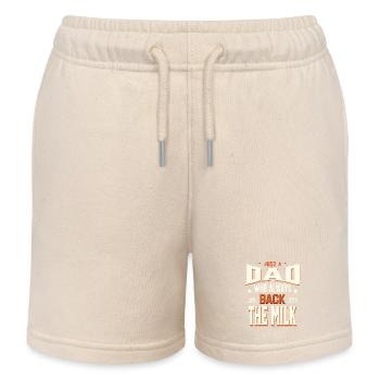 Nur ein Vater, der immer mit der Milch zurückkam - Kinder Organic Joggingshorts Mini Bolter von Stanley/Stella - Natur - Vorne