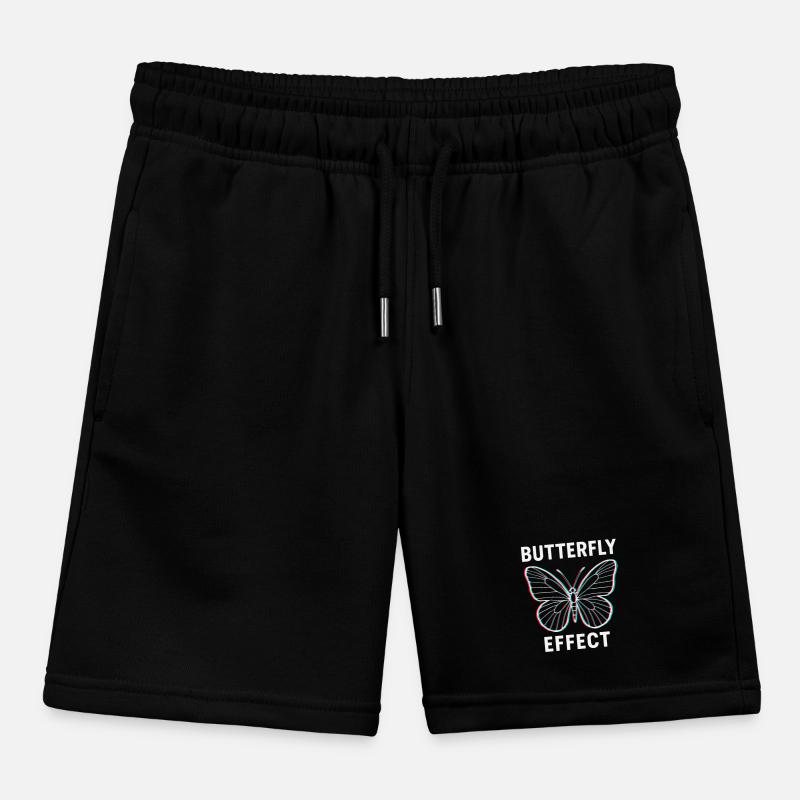 Butterfly Effect – Minimalist design with 3D Kids Organic Sweat Shorts by Stanley/Stella