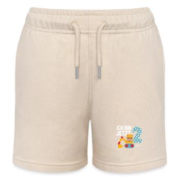 J’ai maintenant 2 ans Bagger Bear 2ème anniversaire - Short de jogging enfant bio Stanley/Stella - écru doux - Devant