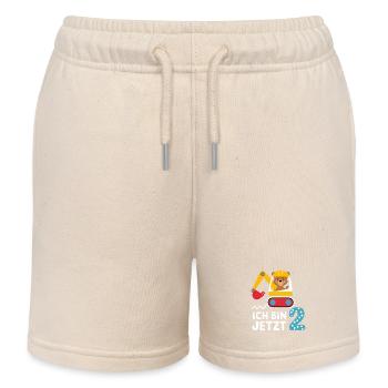 J’ai maintenant 2 ans Bagger Bear 2ème anniversaire - Short de jogging enfant bio Stanley/Stella - écru doux - Devant