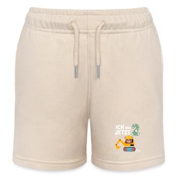 J’ai maintenant 2 ans Bagger Bear 2ème anniversaire - Short de jogging enfant bio Stanley/Stella - écru doux - Devant