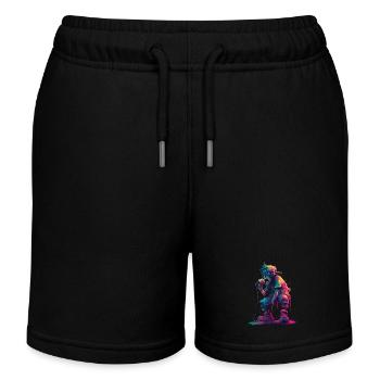 Coloré Rappeur Style Bande Dessinée Musique Urbaine Graphique - Short de jogging enfant bio Stanley/Stella - noir - Devant