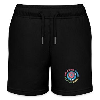 Birthday Donut Funny Design - Kinder Organic Joggingshorts Mini Bolter von Stanley/Stella - Schwarz - Vorne