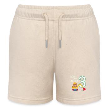 J’ai maintenant 3 ans Bagger Bear 3ème anniversaire - Short de jogging enfant bio Stanley/Stella - écru doux - Devant