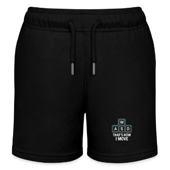 WASD – Gamer Move - Kids Organic Sweat Shorts by Stanley/Stella - black - Front