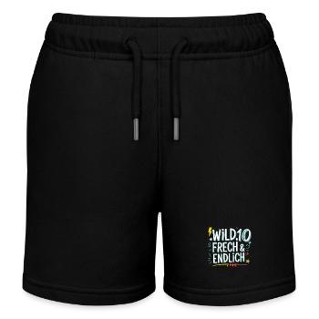 Wild, Cheeky & Finally 10 Years 10th Birthday - Kids Organic Sweat Shorts by Stanley/Stella - black - Front
