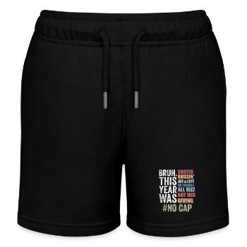 Bruh This Year Was Goated No Cap, Last Day School - Kids Organic Sweat Shorts by Stanley/Stella - black - Front