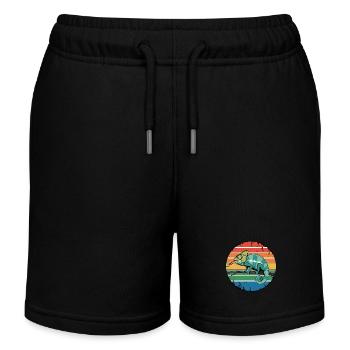 Retro Chameleon Owner Sunset for Reptile Lovers - Kinder Organic Joggingshorts Mini Bolter von Stanley/Stella - Schwarz - Vorne