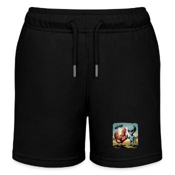 Aventure extraterrestre et soucoupe de poulet - Short de jogging enfant bio Stanley/Stella - noir - Devant