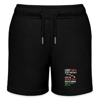 Trader boursier drôle de dicton : 90 % de perte - Short de jogging enfant bio Stanley/Stella - noir - Devant