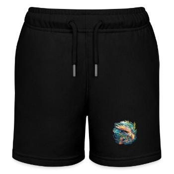 Lachse Lachs - Kinder Organic Joggingshorts Mini Bolter von Stanley/Stella - Schwarz - Vorne