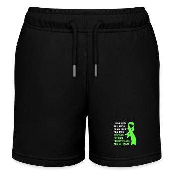 Traumatic brain injury, traumatic brain injury, car accident - Kids Organic Sweat Shorts by Stanley/Stella - black - Front
