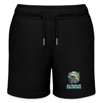 Lachse Lachs - Kinder Organic Joggingshorts Mini Bolter von Stanley/Stella - Schwarz - Vorne