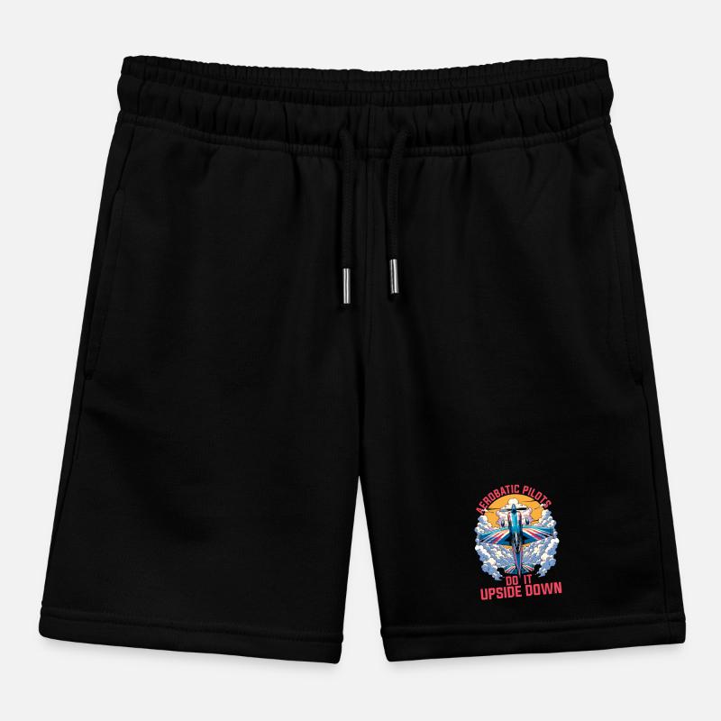 Aerobatic Pilots Do It Upside Down Glider Pilot Kids Organic Sweat Shorts by Stanley/Stella