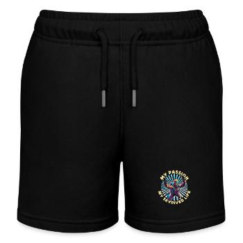 Parachutiste Ma passion Mon parachutiste adore le Base Jump - Short de jogging enfant bio Stanley/Stella - noir - Devant