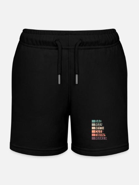 Zwilling Papa Zwillinge Vater - Kinder Organic Joggingshorts Mini Bolter von Stanley/Stella - Schwarz