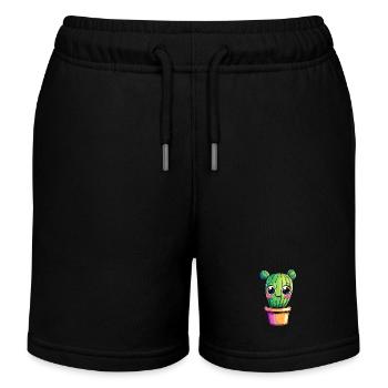 Kaktus mit buntem Topf - Kinder Organic Joggingshorts Mini Bolter von Stanley/Stella - Schwarz - Vorne