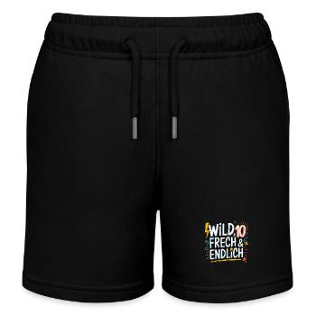 Wild, Cheeky & Finally 10 Years 10th Birthday - Kids Organic Sweat Shorts by Stanley/Stella - black - Front