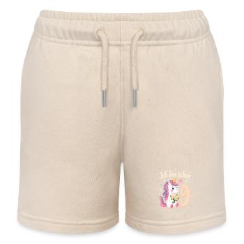 Licorne mignonne 9e anniversaire pour les filles - Short de jogging enfant bio Stanley/Stella - écru doux - Devant