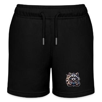 Raton laveur Gamer Nerd de jeu - Short de jogging enfant bio Stanley/Stella - noir - Devant