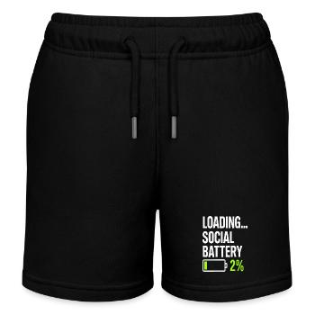 Loading Social Battery – Citation amusante à faible consommation d’énergie - Short de jogging enfant bio Stanley/Stella - noir - Devant