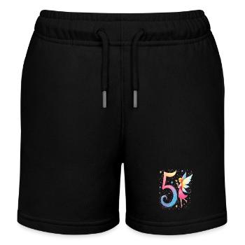 Douce Fée 5ème Anniversaire pour les filles - Short de jogging enfant bio Stanley/Stella - noir - Devant