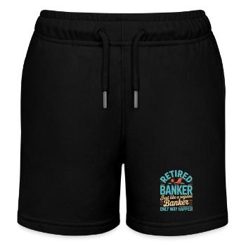 Banker Ruhestand Rentner Bankkaufmann - Kinder Organic Joggingshorts Mini Bolter von Stanley/Stella - Schwarz - Vorne